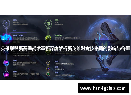 英雄联盟新赛季战术革新深度解析新英雄对竞技格局的影响与价值 英雄联盟新赛季战术革新深度解析新英雄对竞技格局的影响与价值