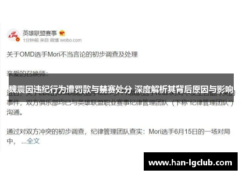 魏震因违纪行为遭罚款与禁赛处分 深度解析其背后原因与影响 魏震因违纪行为遭罚款与禁赛处分 深度解析其背后原因与影响